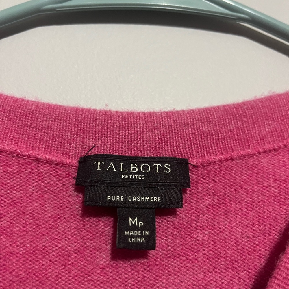 Talbots Vibrant Pink Cashmere Sweater - Picture 2 of 5